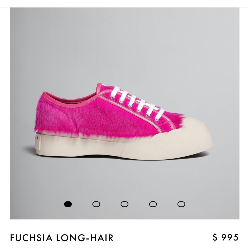 Marni Fuchsia Long-Hair Sneakers